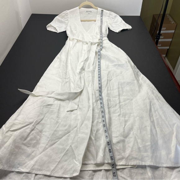 Reformation Kaelie Dress Womens Size XS White Linen Dress Summer Coastal *FLAWED - Picture 8 of 13